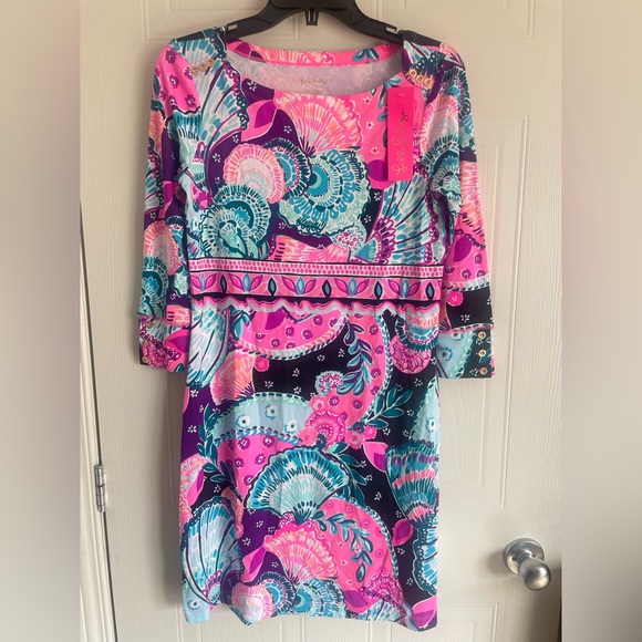 Lilly Pulitzer Small Rayon Stretch Tunic Dress Coastal Resort Preppy - Picture 2 of 16